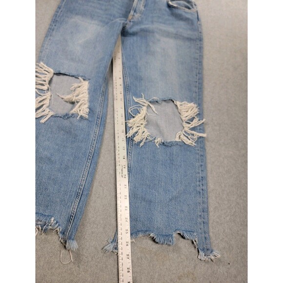 We The Free Womens Jeans 31 34x27 Wide Capri Distressed Light Stretch Button Fly - Picture 2 of 14